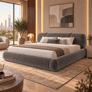 سرير أوريلا المخملي بتصميم دائري عصري فاخر - Home House