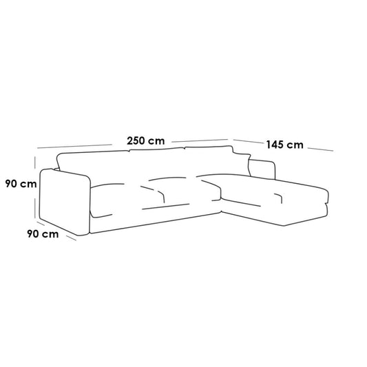 كنبة زاوية خشب سويدي و كتان - أزرق سماوي