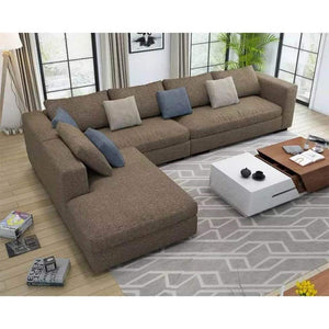 كنبة زاوية - 300×200×85×90 سم - بني