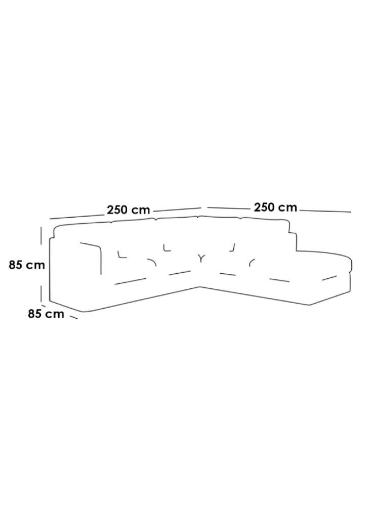 كنبة زاوية مقاس 85×250×85×250 سم - رمادي