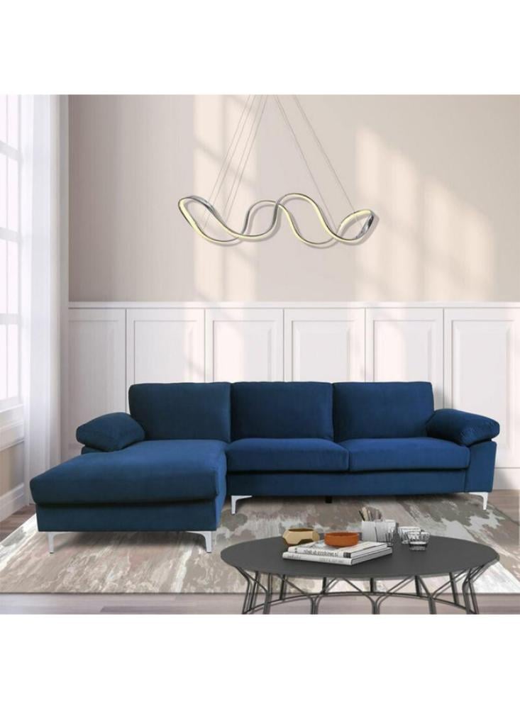 كنبة زاوية بمقاس 250x190x90x80 سم - أزرق