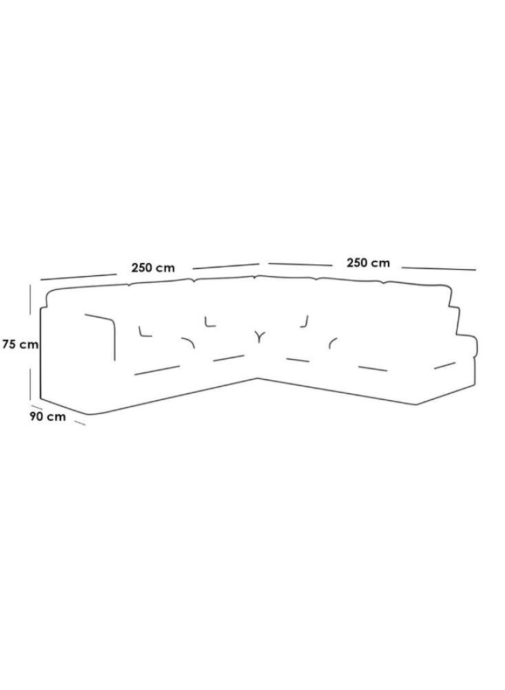 كنبة زاوية بمقاس 250x250x90x75 سم - أزرق