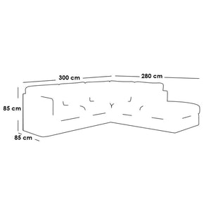 كنبة زاوية 300×280×85×85 سم - أخضر