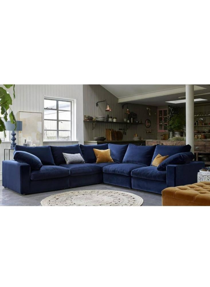 كنبة زاوية بمقاس 250x250x90x75 سم - أزرق