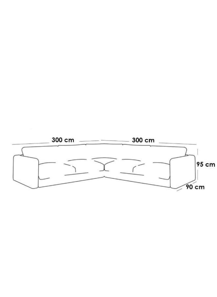 كنبة زاوية مقاس 300x300x95x90 سم - رمادي- من home houes