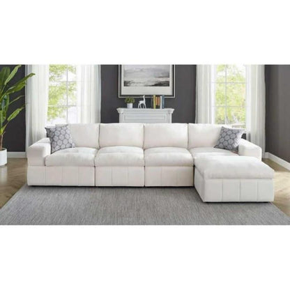 كنب زاوية 85×180×80×300 سم - أبيض