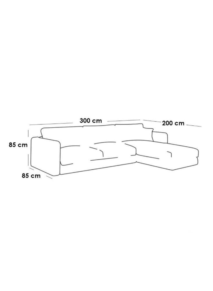 كنبة بمقاس 85x200x300x85 سم من الكتان - أزرق - من هوم هاوس