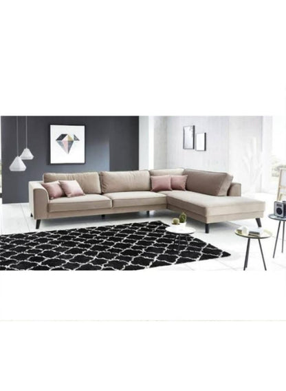 كنبة زاوية بيج - 80x200x85x300 سم