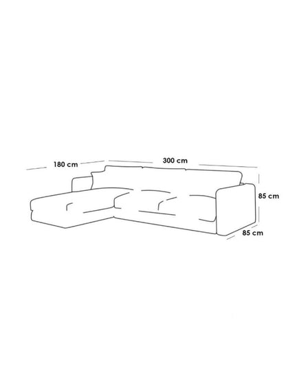 كنبة مقاس 85x180x300x85 سم من الكتان - بيج