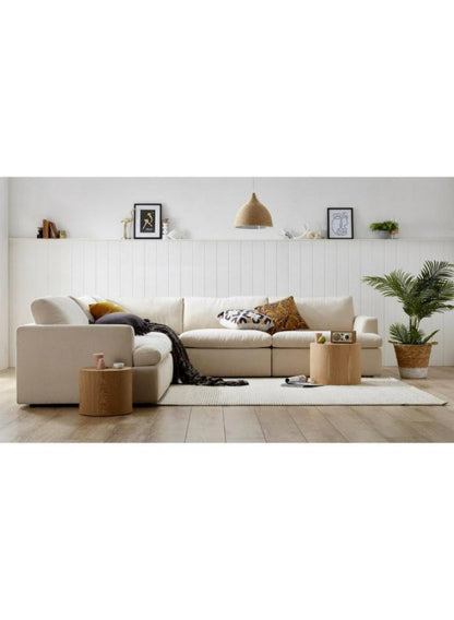 كنبة زاوية مقاس 300x300x95x90 سم - بيج