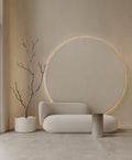 أريكة بوكليه وخشب سويدي بمقعدين بيج -180x85x85 سم - من home houes