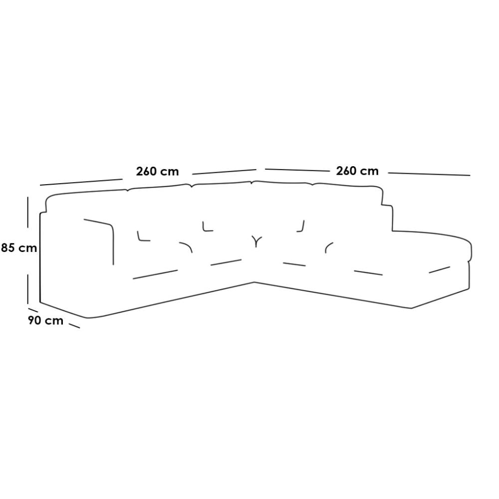 كنبة زاوية كتان و سويدي - أسود