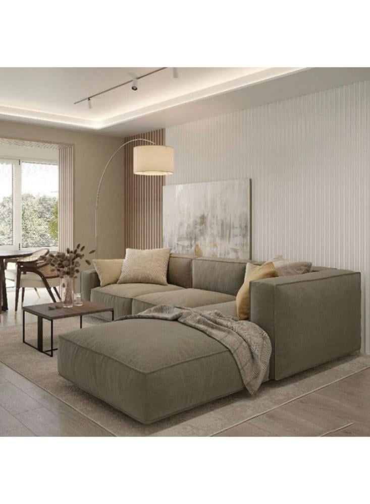 كنبة زاوية مقاس 270x180x85x85 سم - رمادي