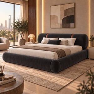 سرير أوريلا المخملي بتصميم دائري عصري فاخر - Home House