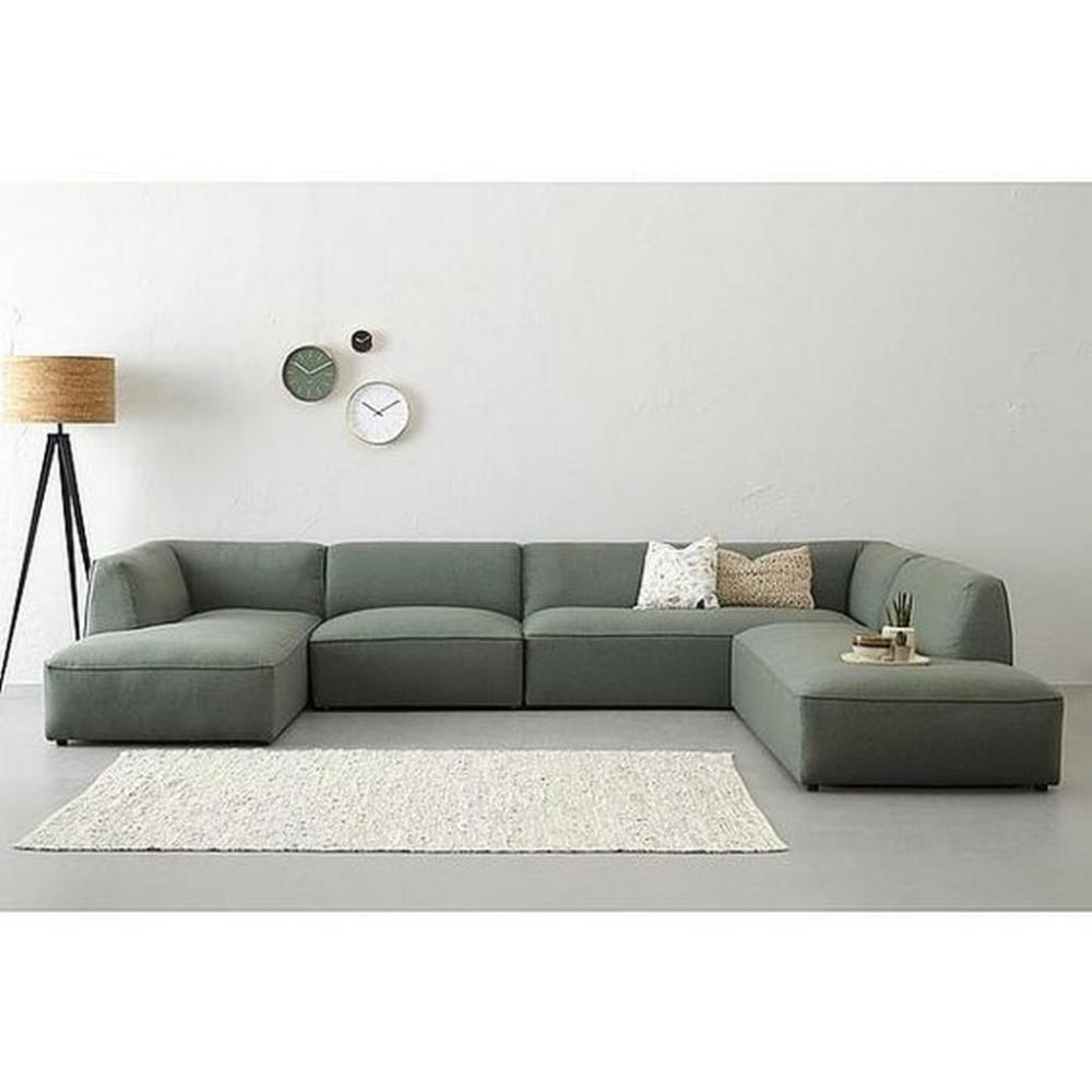 كنبة زاوية 330×180×200×75 سم - أخصر - NASSFUR111
