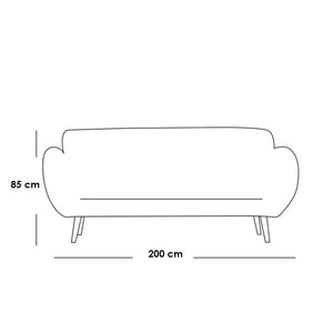كنبة 3 مقاعد 200×85×85×85 سم - أخضر