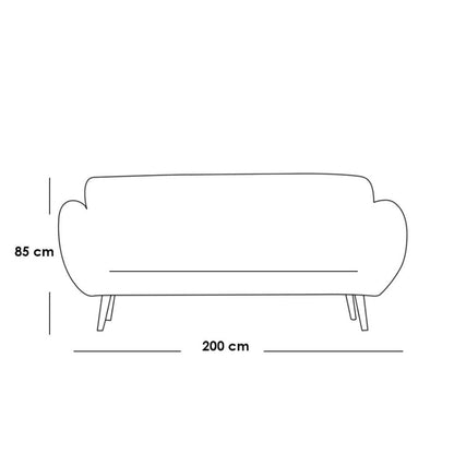 كنبة 3 مقاعد 200×85×85×85 سم - أخضر