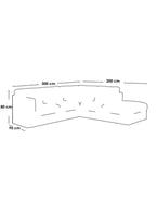 كنبة زاوية مقاس 80x200x90x300 سم - أوف وايت