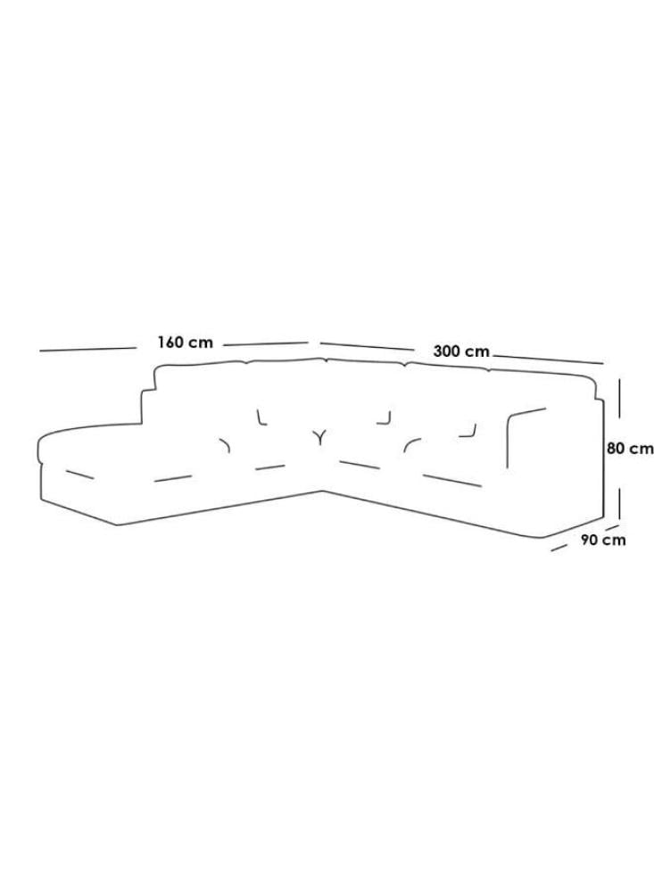 كنبة زاوية ركنة خشب سويدي مع قماش كتان - بيج - من