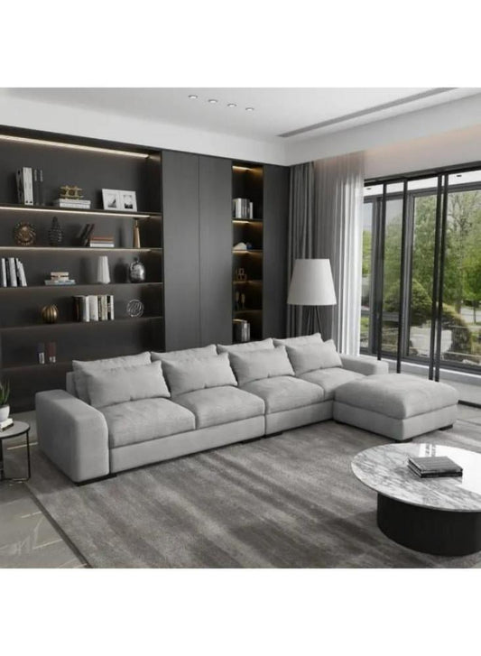 كنبة زاوية مقاس 80x200x90x300 سم - أوف وايت