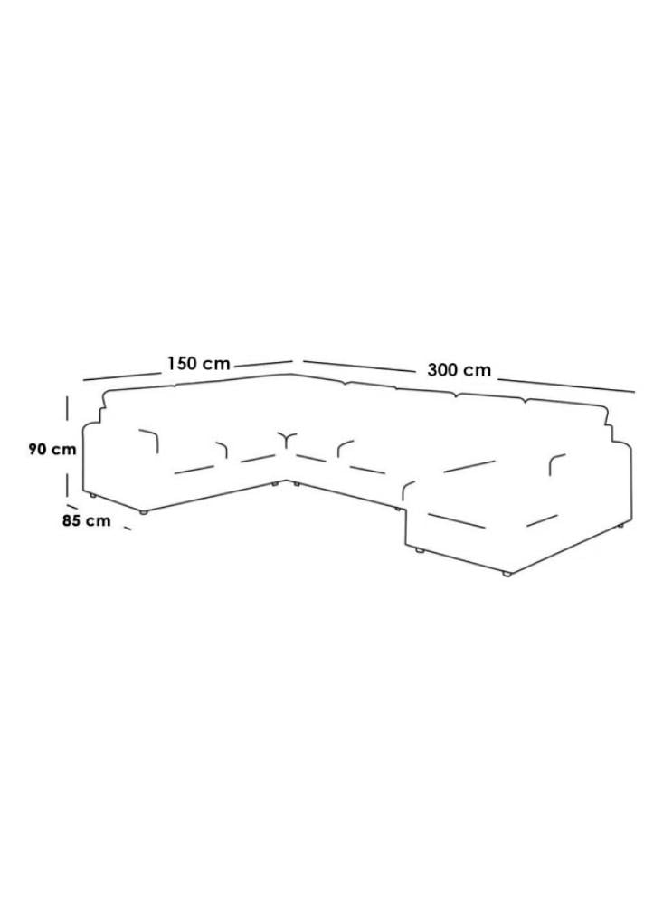 كنبة زاوية 300×150×95×85 سم - رمادي - home houes