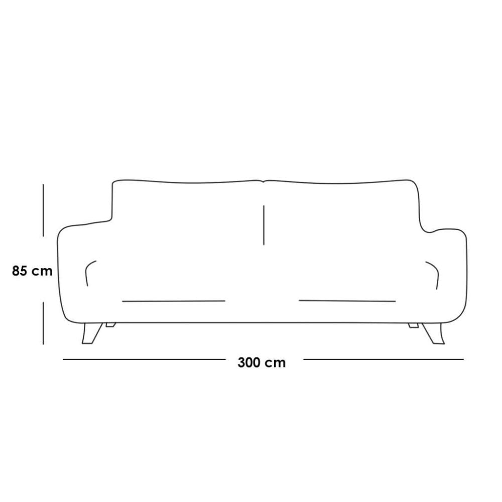 كنبة 4 مقاعد 300×85×85 سم - رمادي