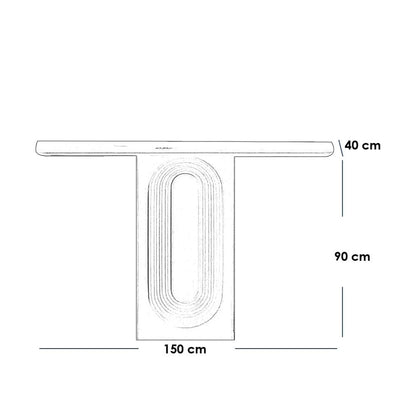 طاولة مدخل ام دي اف اوف وايت - 150×40×90 سم