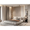 سرير, متعدد المقاسات مخمل -بيج - BA-SA311-8401 - Home House