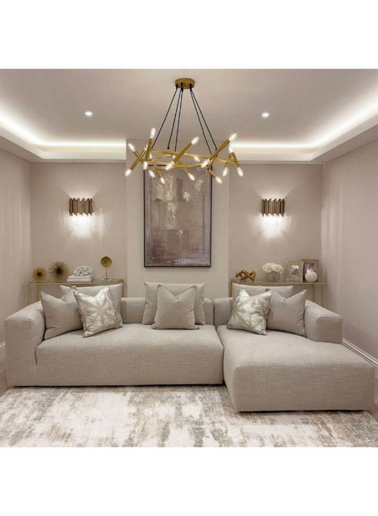 كنبة زاوية مقاس 70×250×180×70 سم - بيج