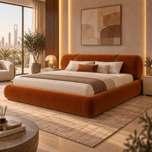 سرير أوريلا المخملي بتصميم دائري عصري فاخر - Home House