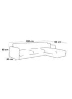 كنبة زاوية بمقاس 250x80x145x80 سم - بيج- من هوم هاوس
