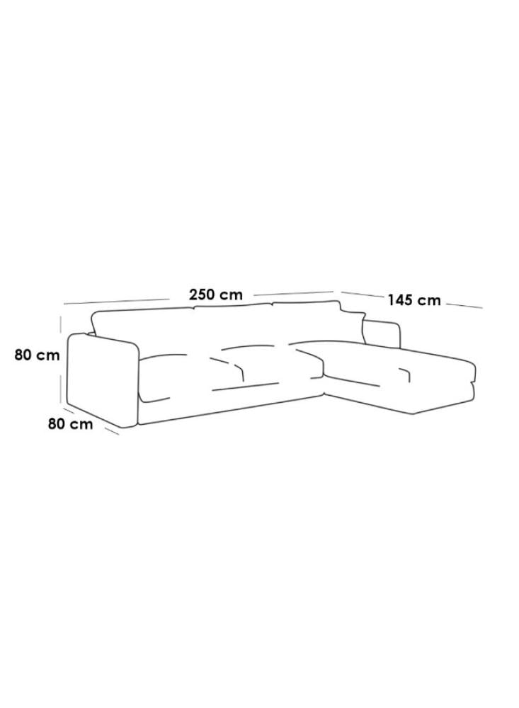 كنبة زاوية بمقاس 250x80x145x80 سم - بيج- من هوم هاوس