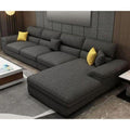 كنبة بمقاس 85x200x300x85 سم من الكتان - رمادي