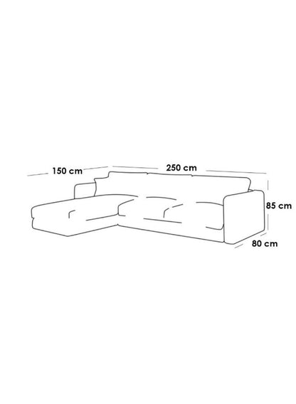 كنبة زاوية بمقاس 250x150x80x85 سم - بيج
