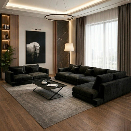 كنب زاوية لغرفة المعيشة مقاس 320×200سم + 210سم  ترندي