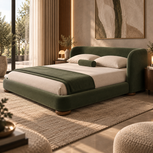 سرير ڤيردانا – سرير مخمل مودرن بهيدبورد منحني - Home House