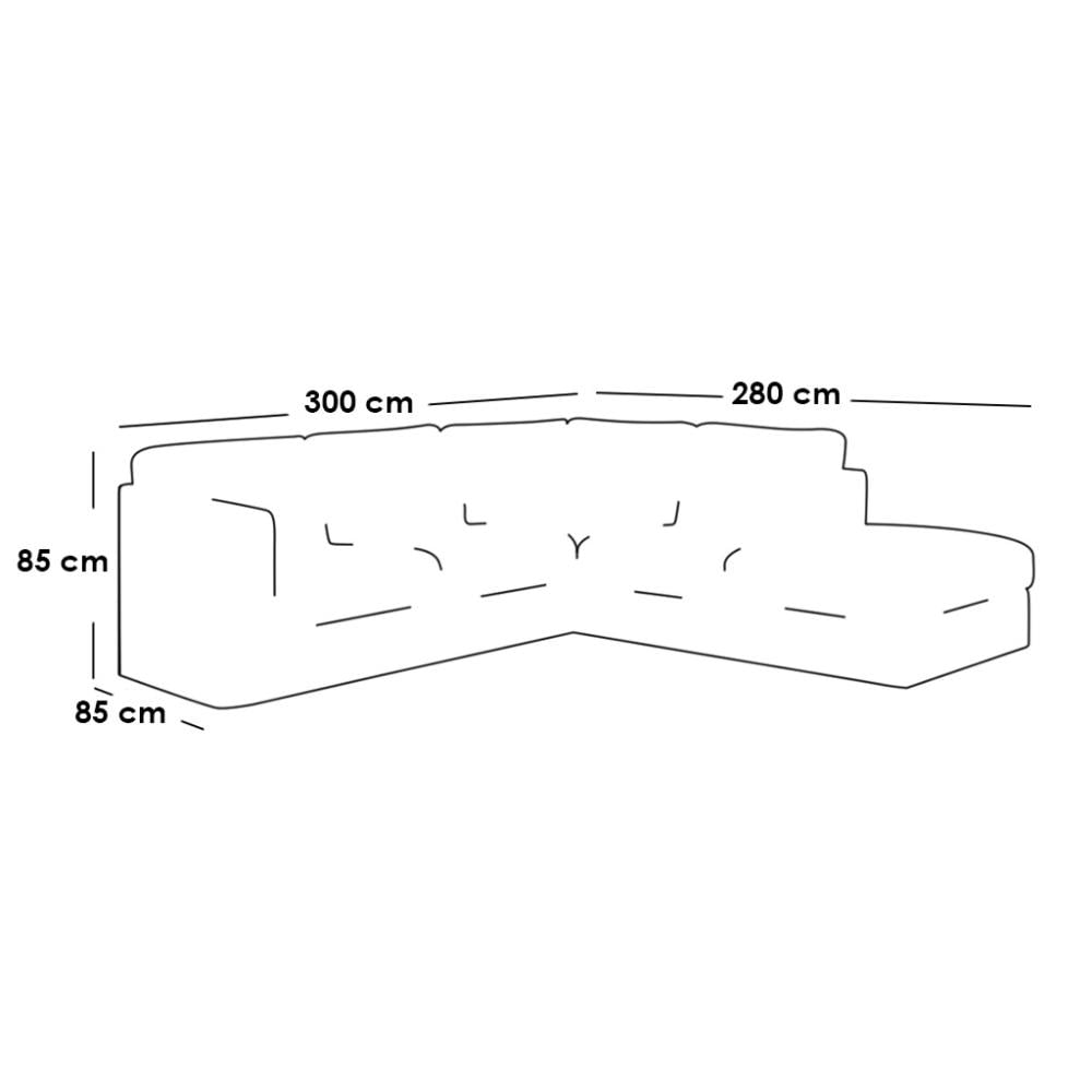 كنبة زاوية 300×280×85×85 سم - أخضر