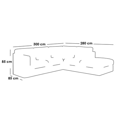 كنبة زاوية 300×280×85×85 سم - أخضر