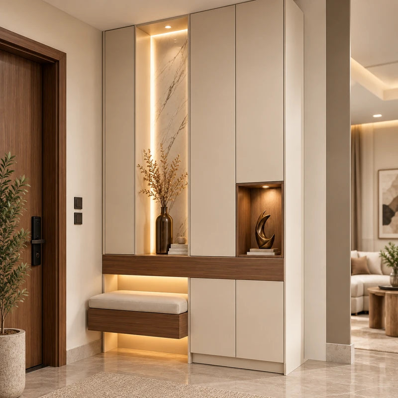 بانكيت مدخل ألينورا مع خزانة ومرايا بتصميم متكامل - Home House