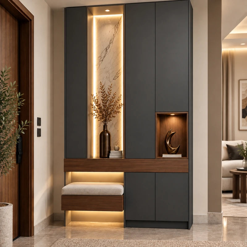 بانكيت مدخل ألينورا مع خزانة ومرايا بتصميم متكامل - Home House