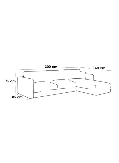 كنبة بمقاس 85x160x300x75 سم من الكتان - بيج