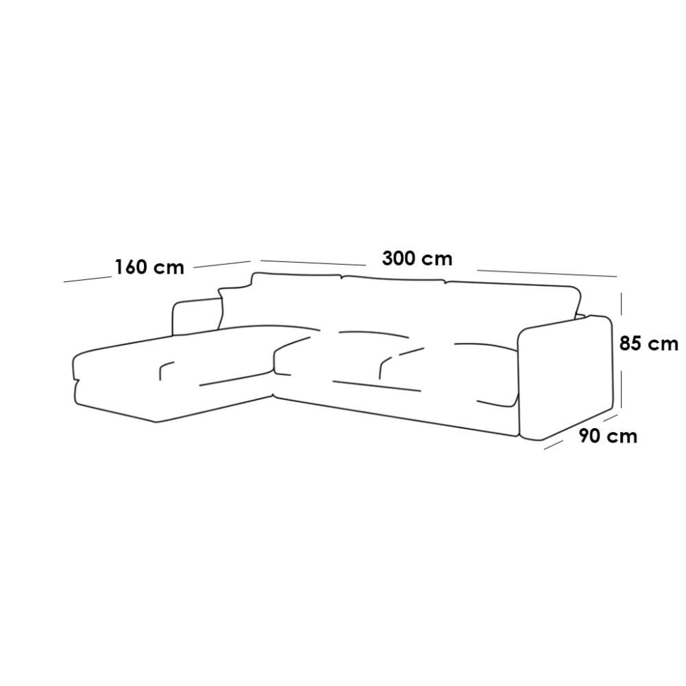 كنبة زاوية خشب سويدي و كتان - بيج