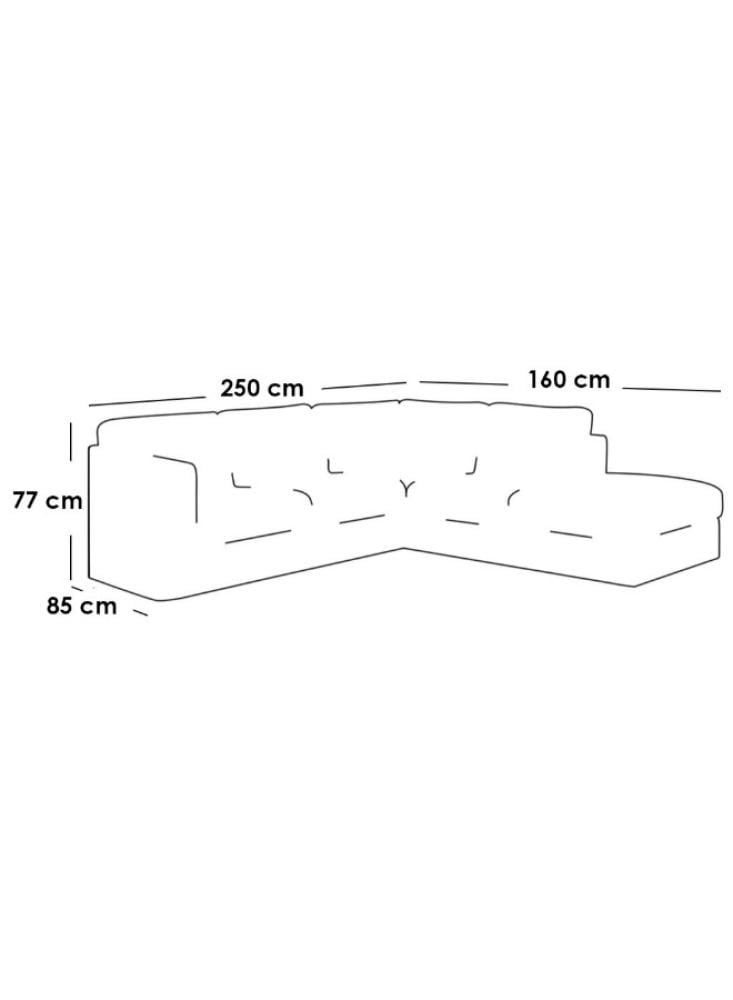 كنبة بمقاس 85x160x77Ø¡250 سم من الكتان - أبيض