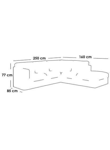 كنبة بمقاس 85x160x77Ø¡250 سم من الكتان - أبيض