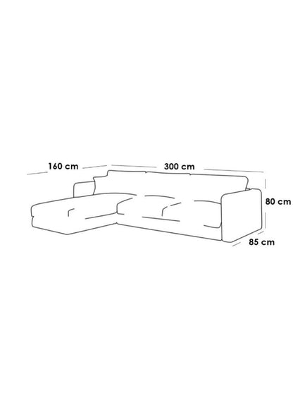 كنبة بمقاس 85x160x300x80 سم من الكتان - رمادي