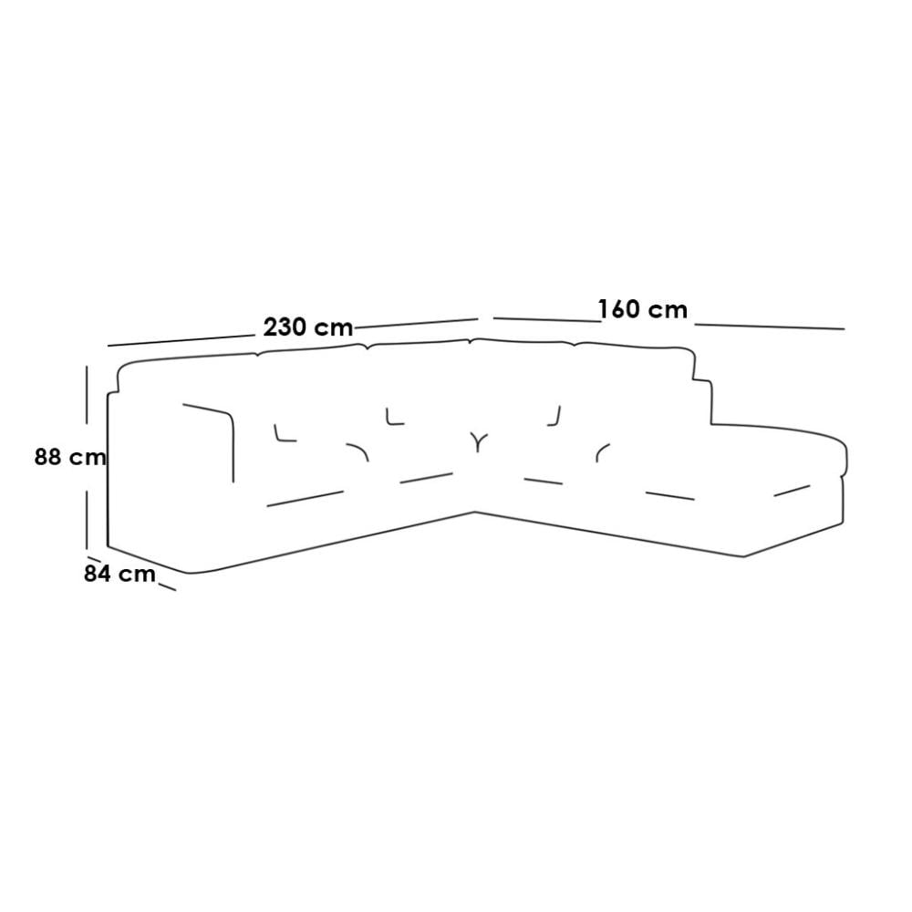 كنبة زاوية ام دي اف تايلاندي وخيش - رمادي