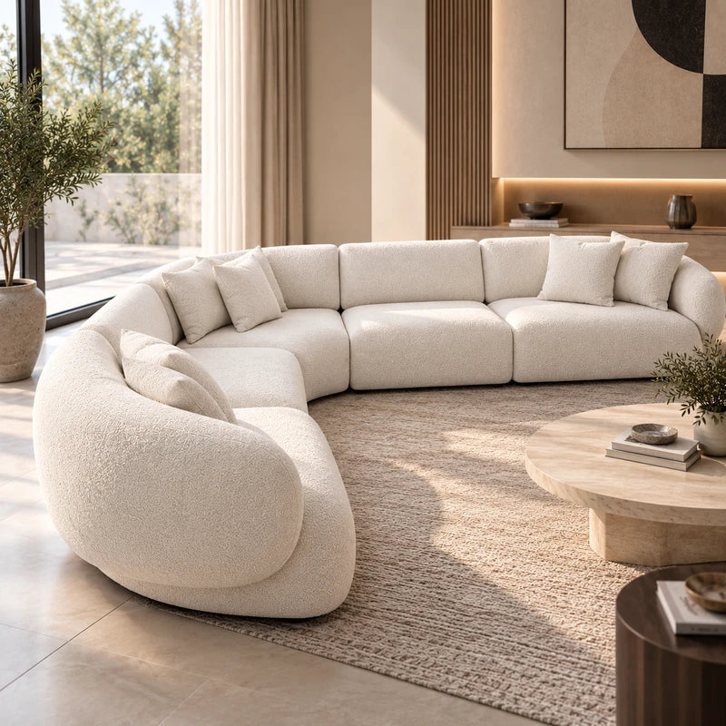 كنبة زاوية لورينا بتصميم منحني مودرن 320 سم - Home House