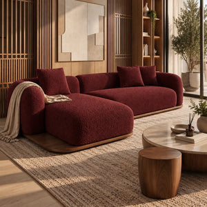 كنبة زاوية لاغو دي بريسينا بتصميم منحني وقاعدة خشبية - Home House